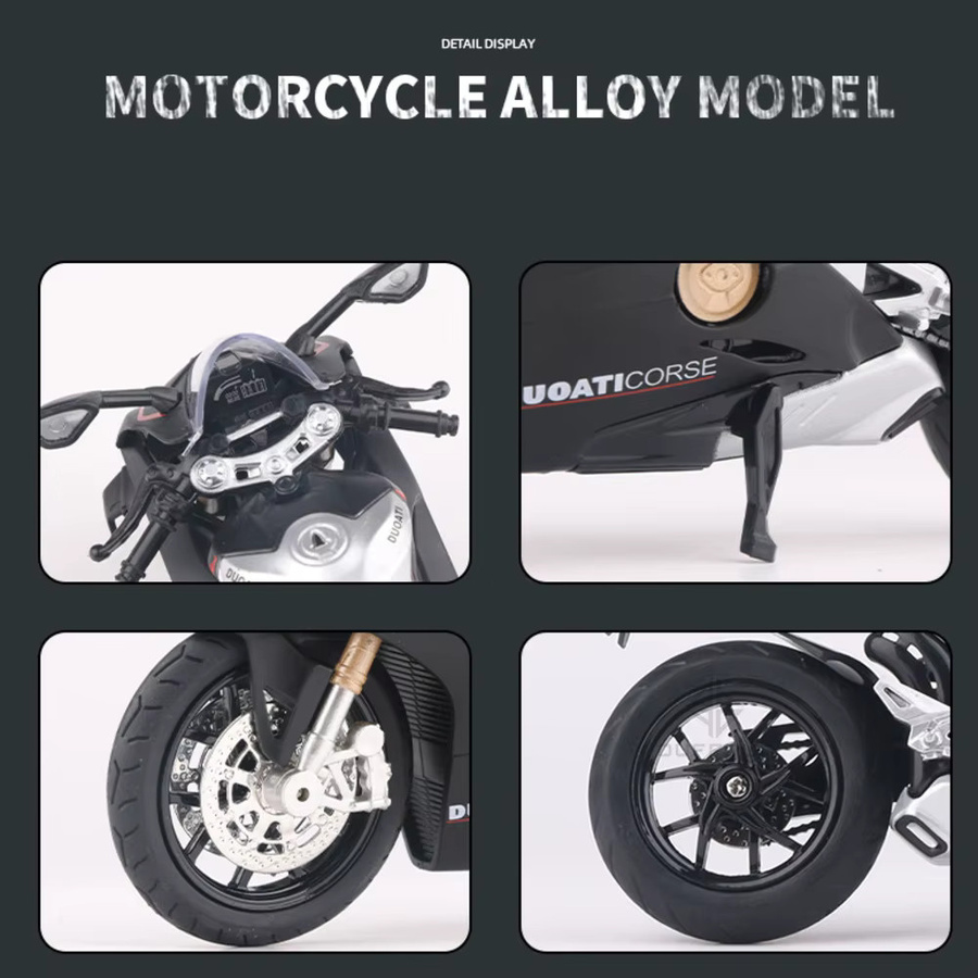 DUFFDUN V4S Panigale Motorrad Spielzeug, Modell, Metall, 1:12, mit Licht und Sound - Bild 2