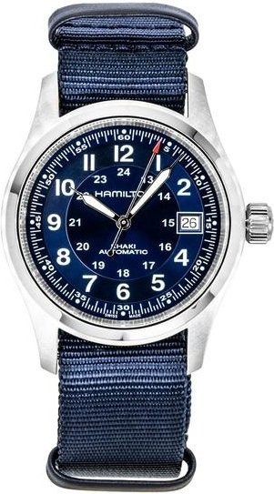 Hamilton Armbanduhr Automatik, Edelstahl, Textil/NATO, Blau, Herren - Bild 1