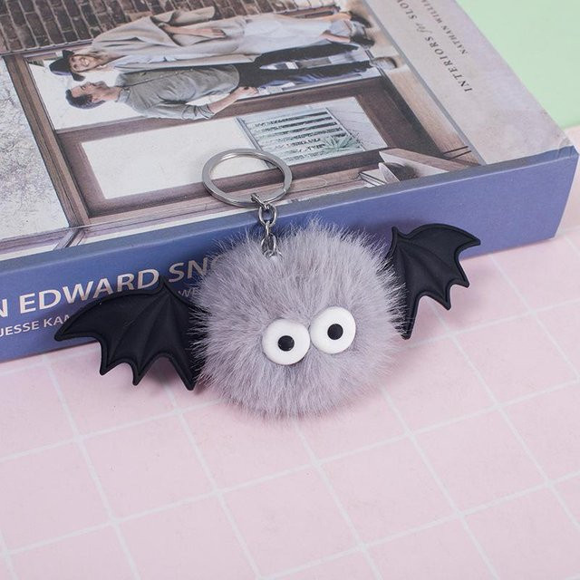 Linyi toy Schlüsselanhänger Fledermaus, Silikonflügel, Plüsch, gray, Damen - Bild 1