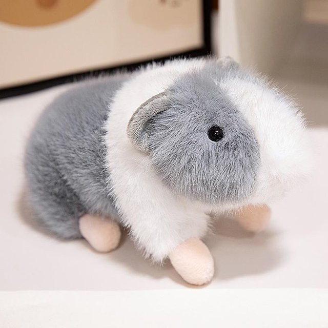 Niedliche Mini Holländische Schwein Plüschtiere, weiß, grau, ab 14 Jahren - Bild 1