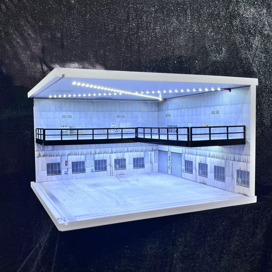 Meiduoxing Auto Garage Diorama Modelle Set, mit LED, Grau - Bild 2