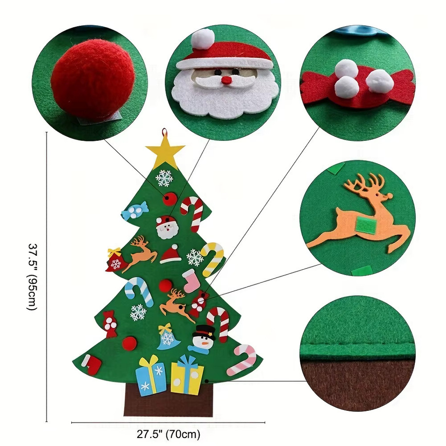 Max Fun DIY Filz-Weihnachtsbaum-Set als hängende Weihnachtsdekoration in Mehrfarbig - Bild 5