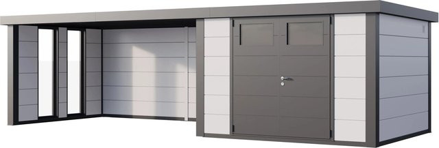Telluria Gerätehaus Classico Weiß mit Lounge XL Links und Fenster, B/H/T: 782 x 219 x 318 cm - Bild 1