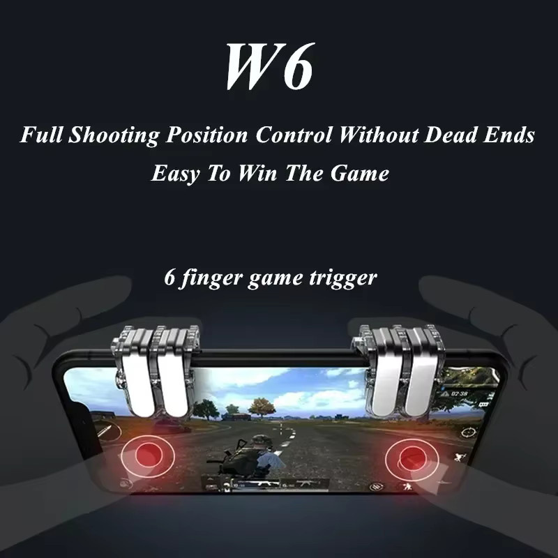 W6 Handy Gaming Trigger Set für PUBG und Free Fire, 2 Stück L1R1 Joystick Controller für iOS und Android - Bild 3