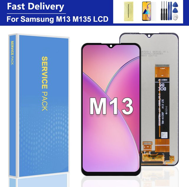 Samsung M13 LCD Display mit 6.6 Zoll Touchscreen Digitizer Montage in Schwarz für SM-M135F - Bild 1