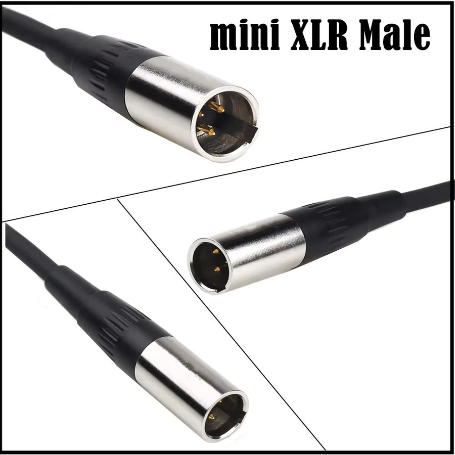BSN Mini XLR 3pin Stecker auf XLR 3pin Buchse Audiokabel in Schwarz mit abgeschirmtem Kupferdraht für Mikrofon und Kameras - Bild 3