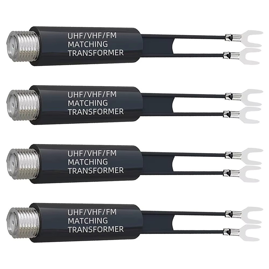 UHF VHF FM Antennen Transformator Adapter 75 Ohm auf 300 Ohm Konverter mit F-Buchse in Schwarz - Bild 3