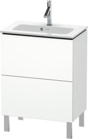 Duravit Waschtischunterschrank Compact L-Cube in Weiß Matt mit 2 Auszügen, stehend, B: 62 cm, T: 39,1 cm, H: 70,4 cm - Bild 1