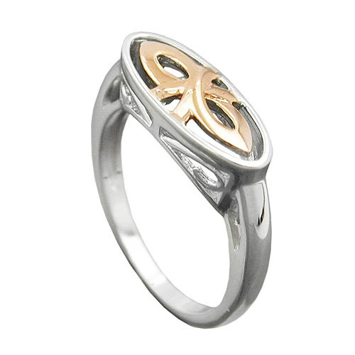 SIGO Ring bicolor rhodiniert Silber 925, 58 - Bild 1