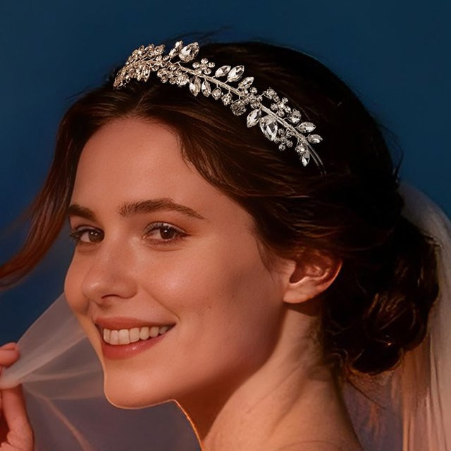 Haarband Silber, Kristall, Strass, Damen - Bild 1
