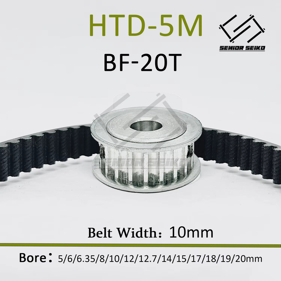 XMSJ HTD5M Zahnriemensatz mit 40 Zähnen und 20T Verzögerungsriemenscheiben-Kit, Riemenbreite 10 mm, Bohrung 4 bis 20 mm, Untersetzung 2:1, Synchronrad-Set - Bild 2