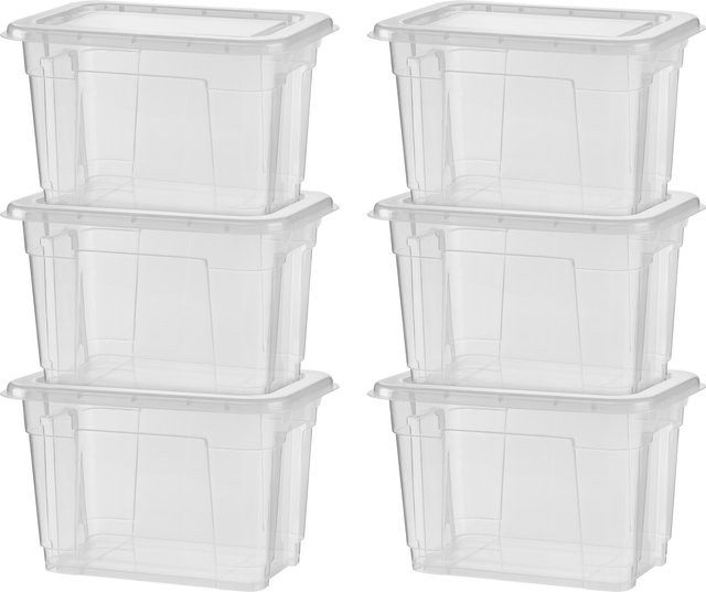 W5 Aufbewahrungsboxen mit Deckel, 6er Set, transparent, 5 l - Bild 1
