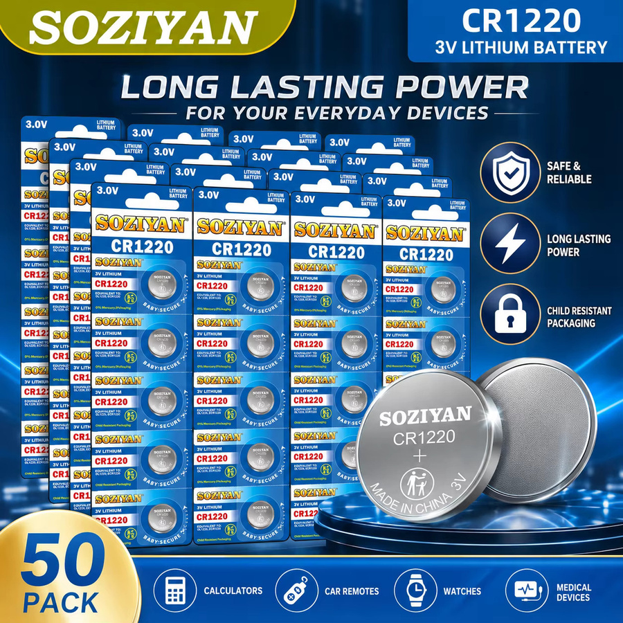 WHITECRANE CR1220 Lithium-Knopfzellenbatterie 3 V in Silber - Bild 4