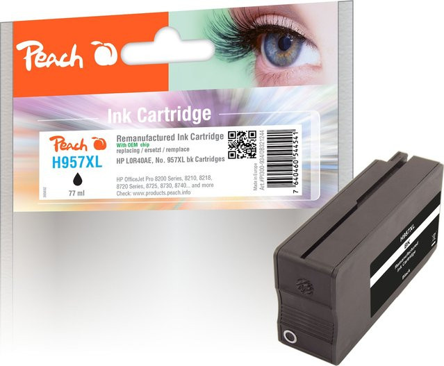 Peach HP 957 XLbk Druckerpatrone Schwarz (wiederaufbereitet) für HP OfficeJet Pro 8720, 8730 und 7740 WF - Bild 1