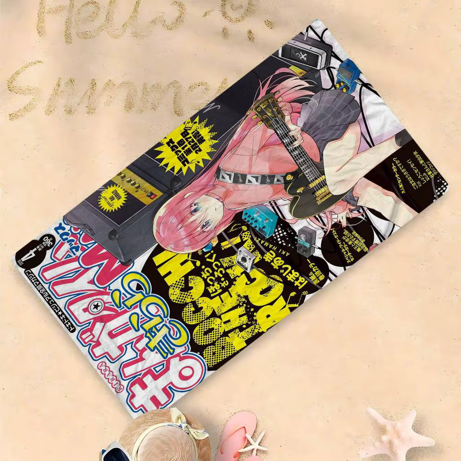 B-Bocchi The Rock Anime Mikrofaser Strandtuch, saugfähig und weich, Multicolour - Bild 4