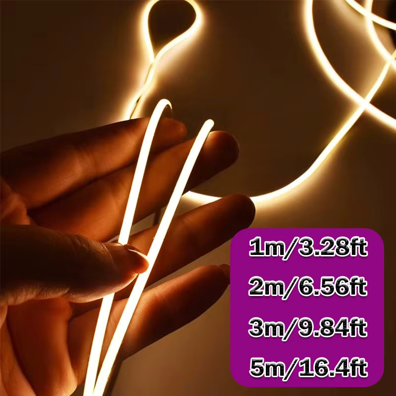 Acosh Neon COB LED-Streifen Warmweiß, 3mm Ultra Dünn, Punktlos, Dimmbar und Selbstklebend via USB - Bild 3