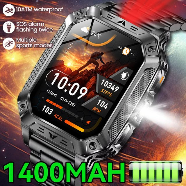 LIGE Smartwatch, Herren, Schwarz, 10 ATM - Bild 1