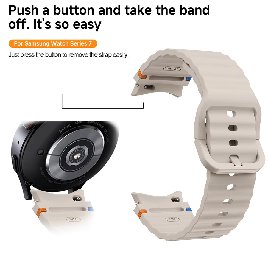 Samsung Uhrenarmband Silikon, Weiß, Unisex - Bild 3