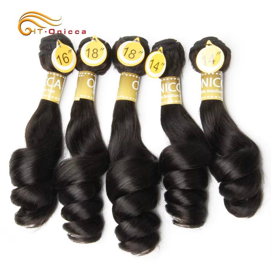 htonicca Haar Extensions Brasilianische Haarwebart, 5 Teile, Damen - Bild 4
