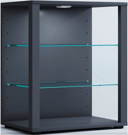 VCM Standvitrine Glasol in Grau mit Glastüren, B/H/T: 52 x 60 x 35 cm - Bild 1