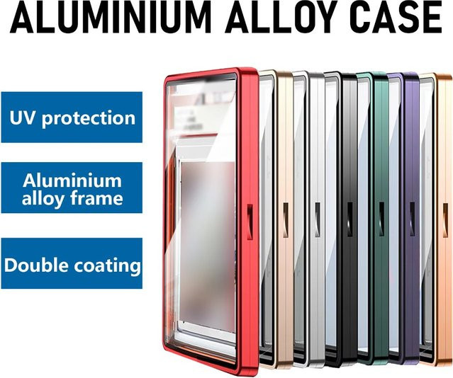 Doppelseitige Glaskarten-Schutzhülle mit Aluminiumrahmen in Transparent und Blau mit UV-Schutz und PSA/CGC-Kompatibilität - Bild 1