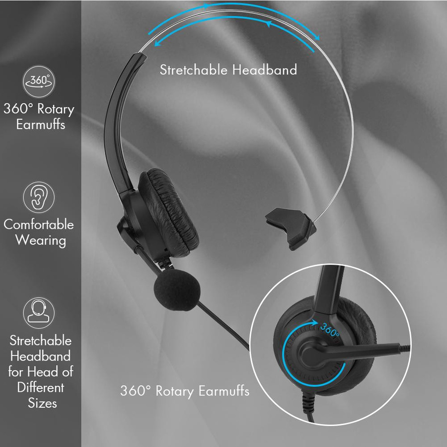 Honor Electronics Callcenter-Headset mit Geräuschunterdrückung in Schwarz - Bild 2