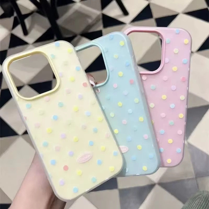 2-in-1 Handyhülle für Samsung Galaxy A56 A36 A26 A17 A35 A16 A55 A54 A34 A24 A15 (4G/5G) mit bunten Tupfen in Bonbonfarben, matt, mehrfarbig - Bild 2