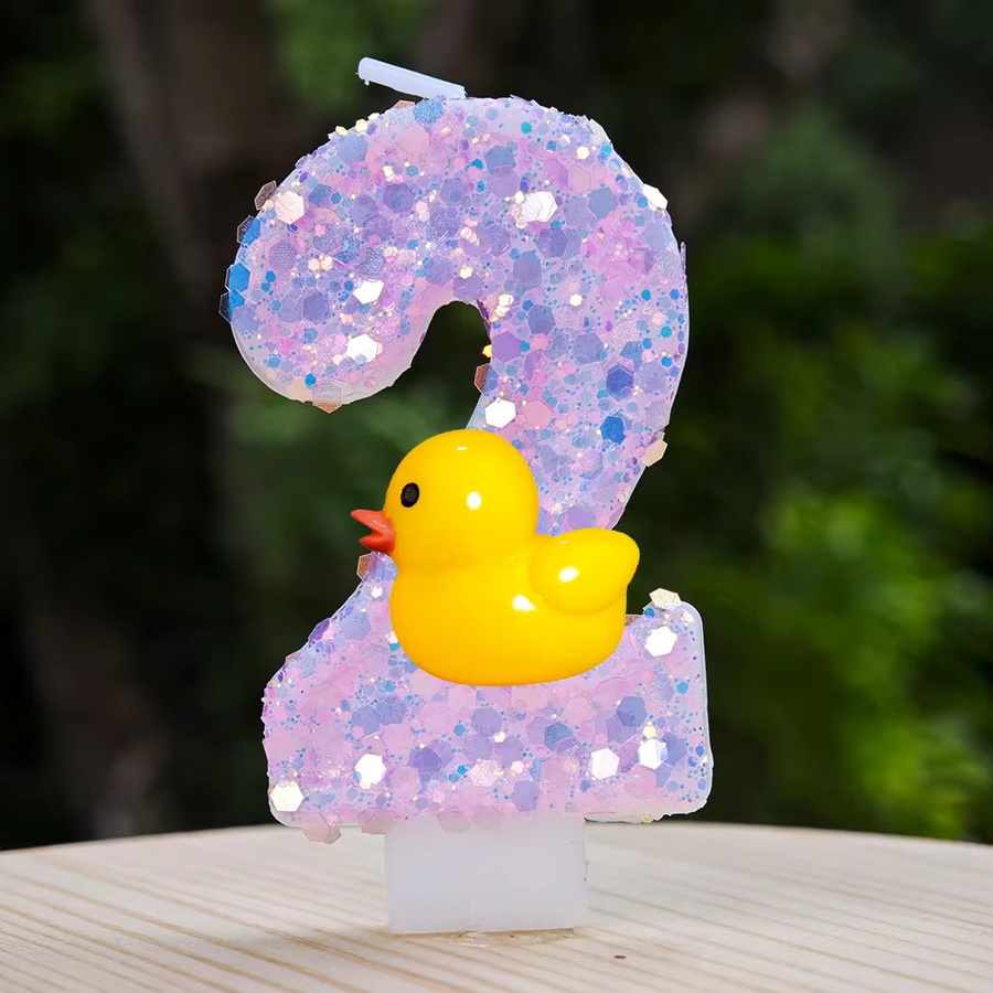 Potdemiel Enten-Kerzen Tortendekoration für Geburtstage und Babypartys, Mehrfarbig - Bild 2