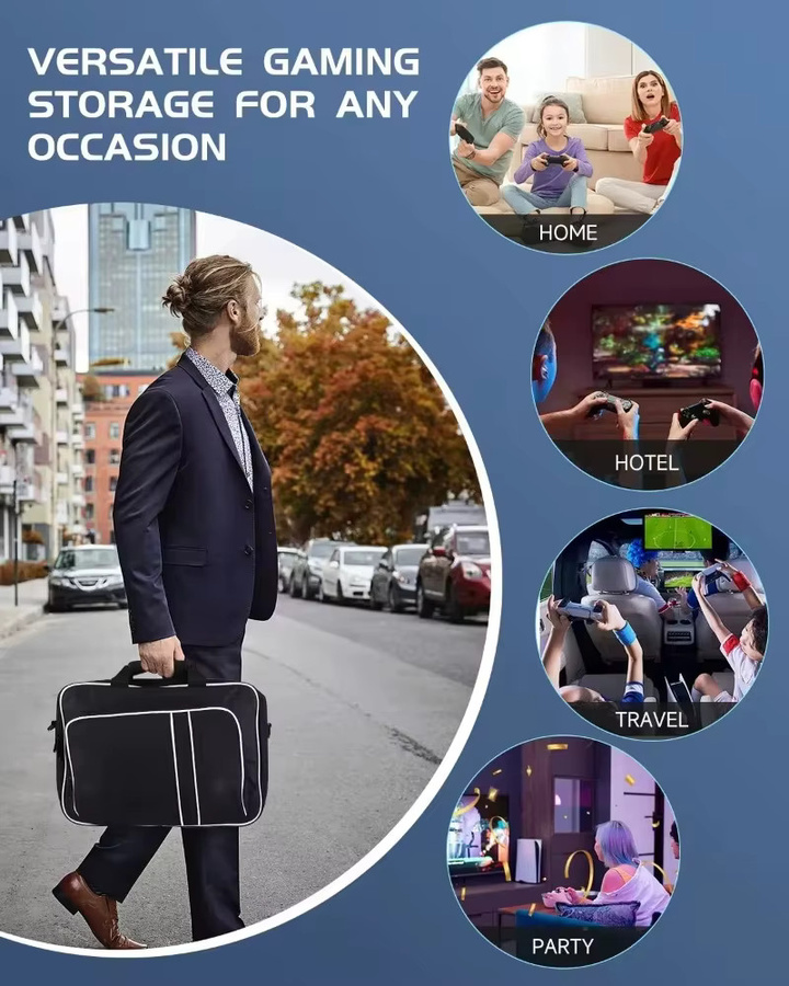 Sony Reisetasche für PS5 Disc und Digital Edition in Schwarz und Blau mit Platz für Controller, Spielkarten und Headset - Bild 6