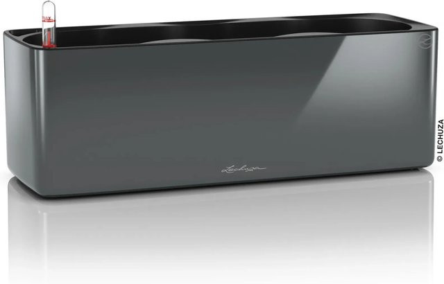 Lechuza Pflanzgefäß Cube Glossy Triple Anthrazit B/T/H: 40 x 14 x 14 cm - Bild 1