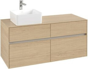 Villeroy & Boch Waschtischunterschrank Collaro in Nordic Oak, Wandmontage mit Türen und internen Schubladen, Breite: 120 cm, Tiefe: 54,8 cm, Höhe: 50 cm - Bild 1