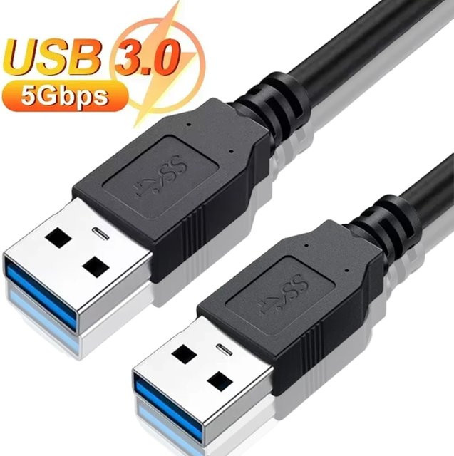 BAPPSUS USB 3.0 auf USB 3.0 Verlängerungskabel Dual USB-A für Hochgeschwindigkeits-Datenübertragung, Schwarz - Bild 1