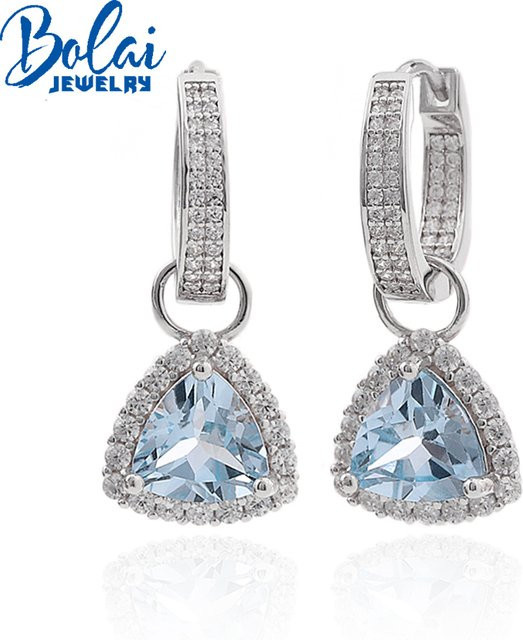 bolaijewelry Ohrringe, 925 Silber, Topas, Zirkonia, Damen - Bild 1