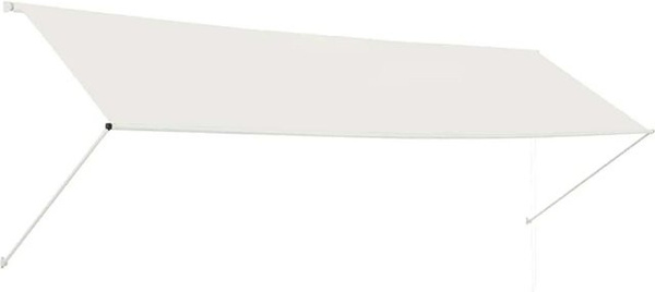 vidaXL Einziehbare Markise in Creme mit Handbetrieb, B: 400 cm, T: 150 cm