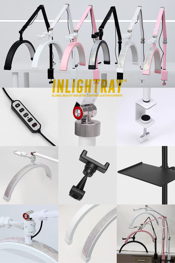 Inlightray Halbmondlicht Clip-on Lampe für Wimpernverlängerung und Schönheitssalon in Weiß - Bild 2