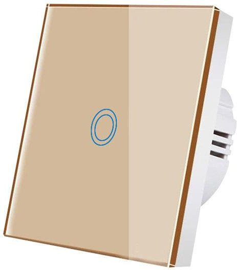 ZPG Europäischer Touch-Schalter mit LED-Hintergrundbeleuchtung aus Kristallglas in Gold/Messing - Bild 1