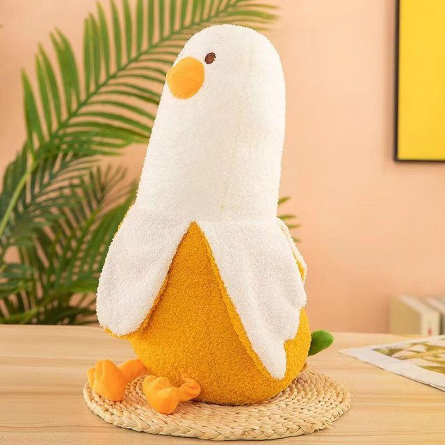 Joyful toys Bananenfreund Ente, Plüschtier, Kissen, 30 cm, weiß - Bild 1