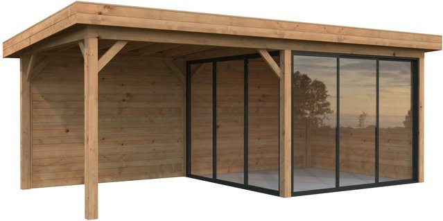 Palmako Pavillon Lenna Set 405 Slide aus Fichtenholz, Braun, B/H/T: 588 x 245 x 300 cm - Bild 1