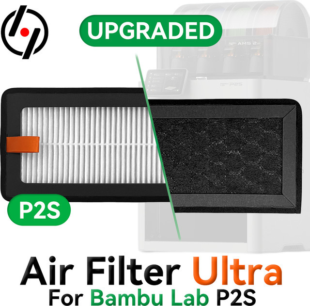 Bambu Lab HEPA 13 und Aktivkohle-Combo-Luftfilter Ultra für 3D-Drucker der Serie P2S, P2SC und P2 in Schwarz - Bild 1