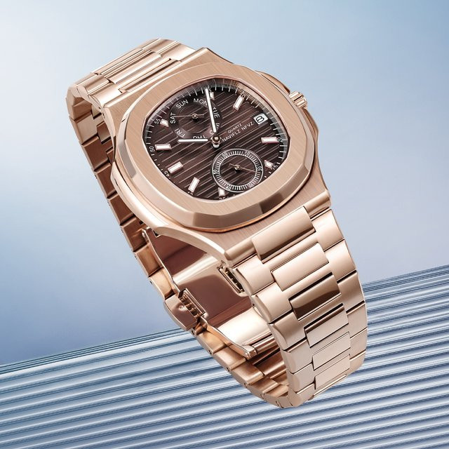 NAVIFLZ Armbanduhr Quarz, Edelstahl, Schwarz, Herren - Bild 1