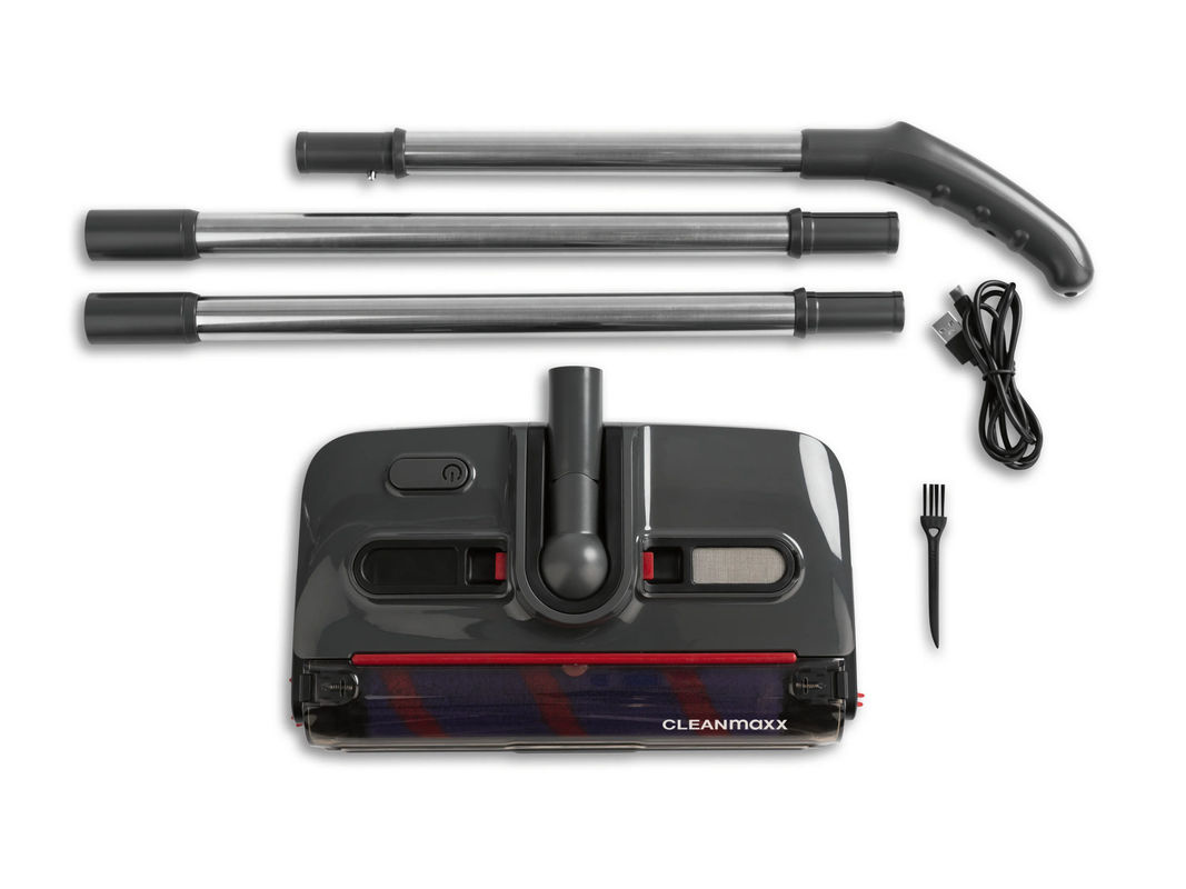 CLEANmaxx Akku-Besen in Grau mit LED-Scheinwerfer und Anti-Tangle-Rolle - Bild 3