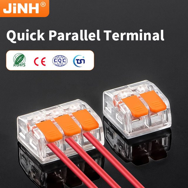 JINH 30er Set Schnelle Hebel Drahtstecker Elektrische Spleißklemmen Transparent, 5 Ports, Kapazität 0,2-4mm2 - Bild 1