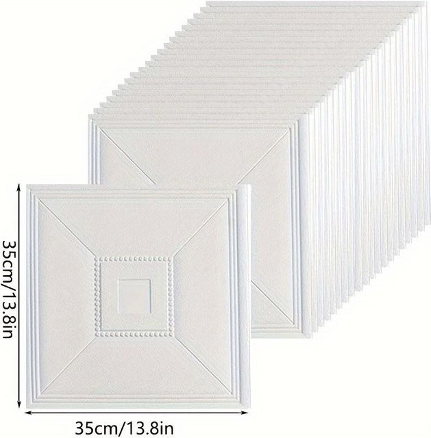 SZ-Damai Selbstklebende Antikollisionsaufkleber im 3D-Back-Grid-Carving-Stil, wasserdicht und feuchtigkeitsbeständig, Farbe: Weiß - Bild 1