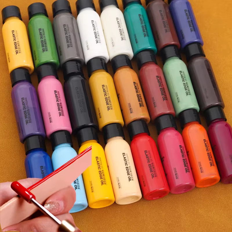 24 Farben Professionelle Lederrandfarbe Ölfarbe für Lederfinish und Schuhkanten DIY Handwerk Zubehör Multicolour - Bild 3