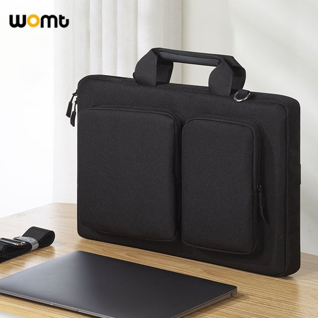 WOMT Laptoptasche für Herren als Business Aktentasche und Tragetasche in Schwarz, passend für 13,3 bis 15,6 Zoll Laptops wie MacBook Air/Pro, ASUS, Huawei, Xiaomi, Dell, Surface und Acer - Bild 1