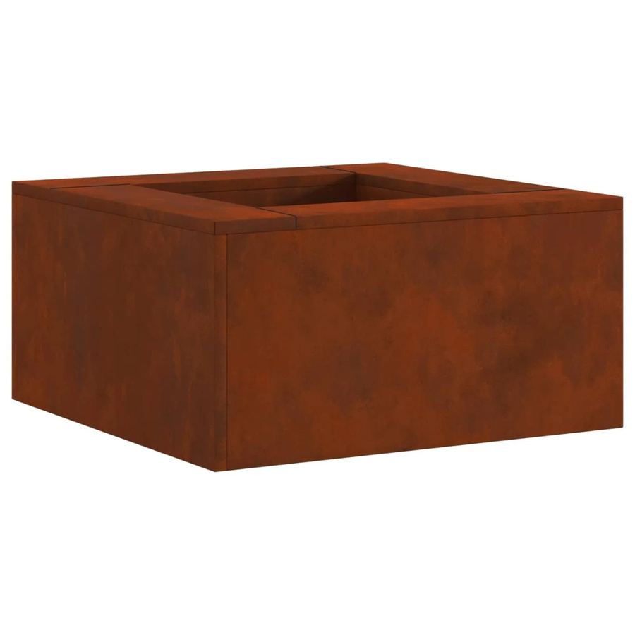 vidaXL Feuerstelle aus wetterfestem Stahl in Braun, B/T/H: 80 x 80 x 40 cm - Bild 2