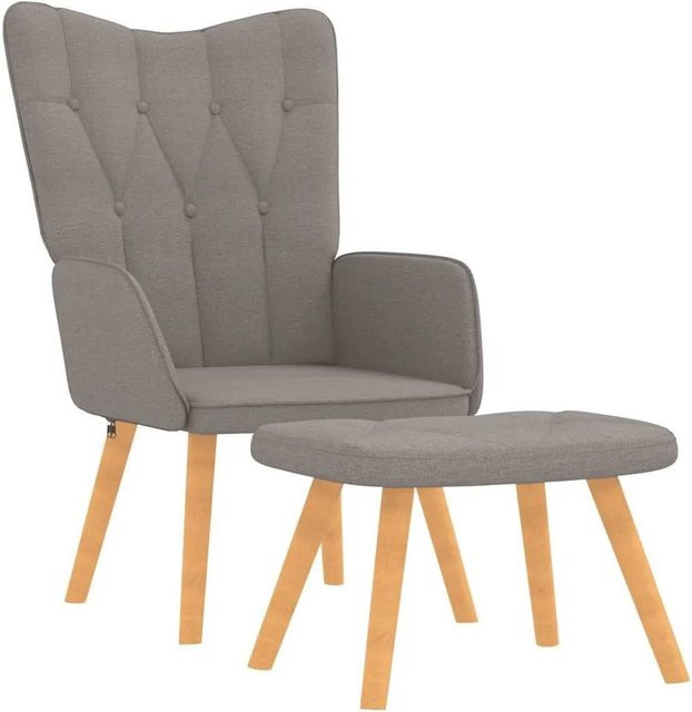vidaXL Relaxsessel mit Hocker in Taupe aus Stoff für dein Wohnzimmer - Bild 1
