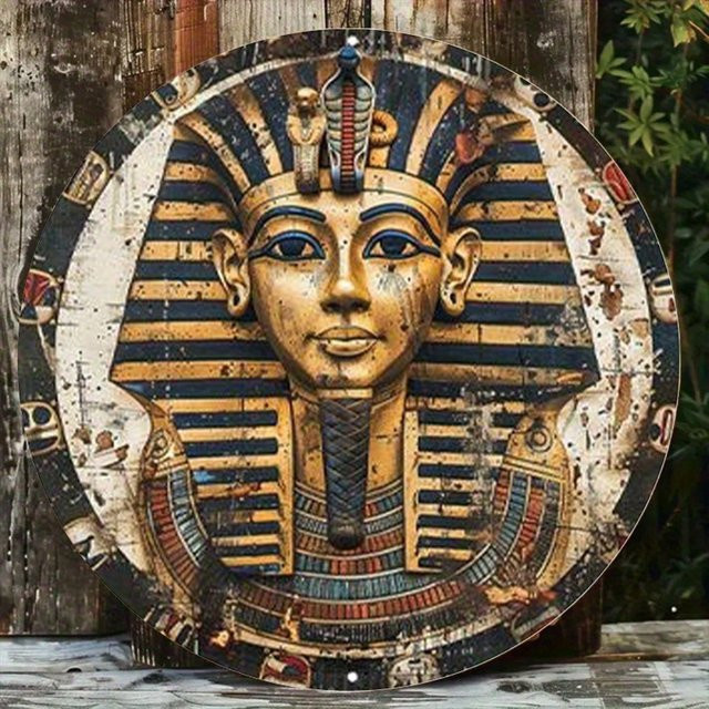 HELLOYOUNG Vintage Wanddekor Ägyptischer Pharao Aluminiumschild B/B/H: 20 x 20 x 0,1 cm - Bild 1