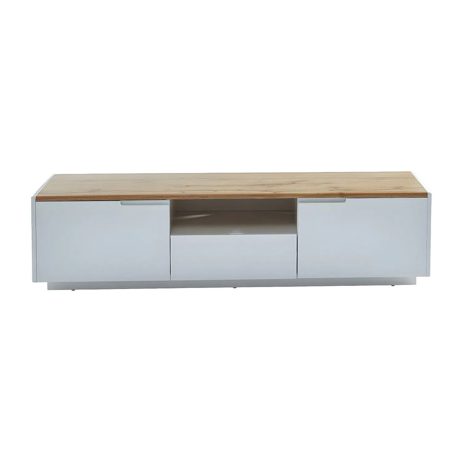 Vente-unique TV-Board Amani in Naturfarben Hell und Weiß, Breite: 160 cm, Tiefe: 40 cm, Höhe: 40 cm - Bild 2