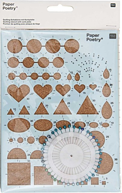 Rico Design Paper Poetry Quilling Schablone mit Korkplatte - Bild 1